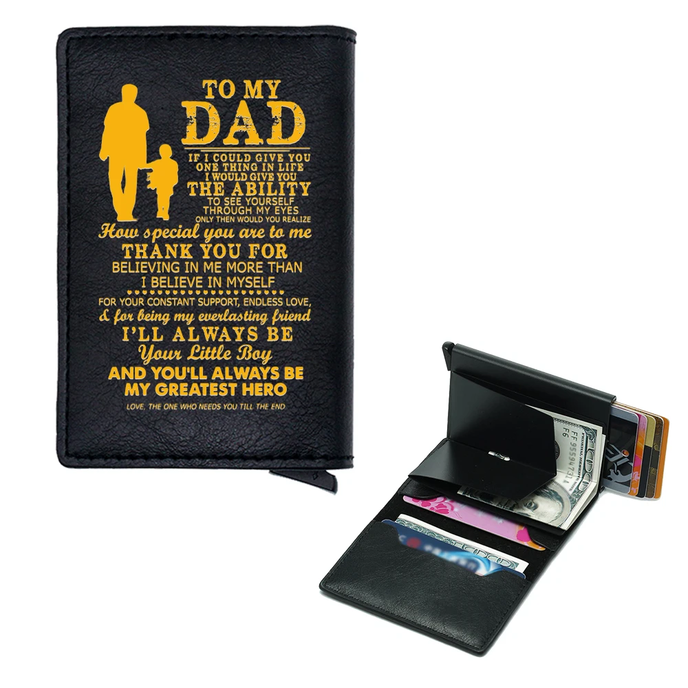 

Funny To My DAD Father's Day Gift Cover Rfid Credit Card Holder Men Wallets Bank Cardholder Case Small Slim Thin Mini Wallet
