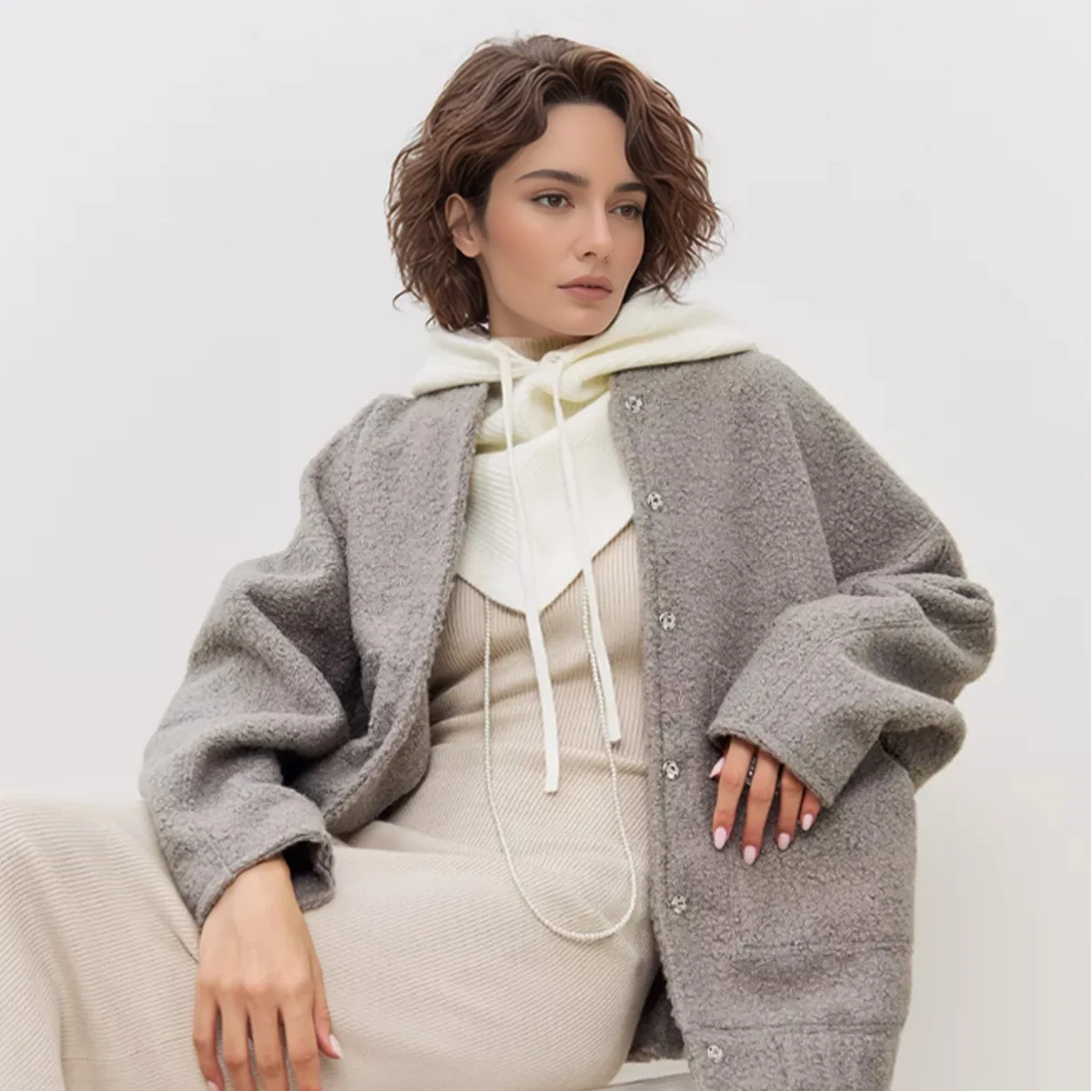 Winter Thermal Balaclava Hat Scarf Knitted Hooded Caps Scarf for Women Snowboarding Cycling Warm Ear Protectors Hats바라클라