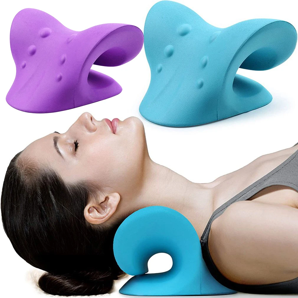 

Neck And Shoulder Massage Relaxer Cervical Traction Device For TMJ Pain Relief Cervical Spine Alignment Chiropractic Pillow