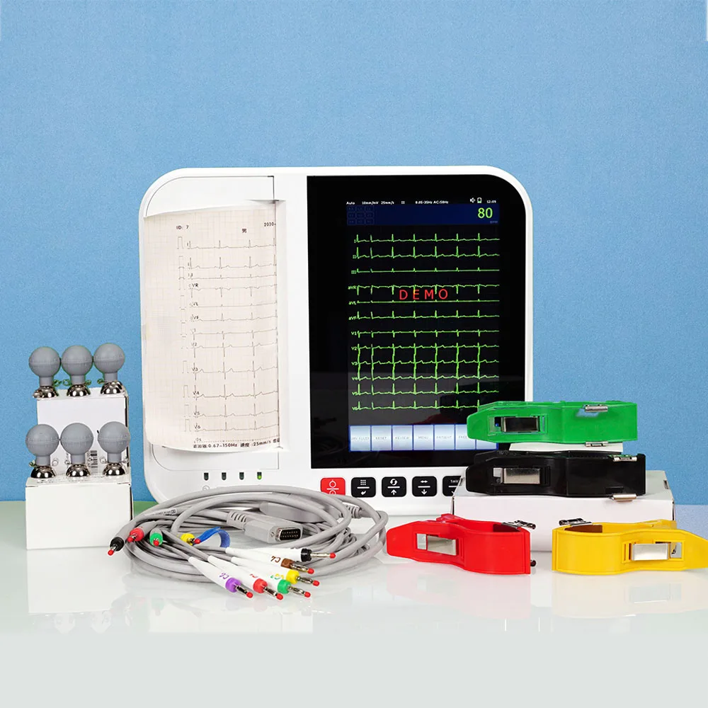 Цифровой 12-канальный ECG-аппарат с цветным сенсорным HD-экраном 10 2 дюйма