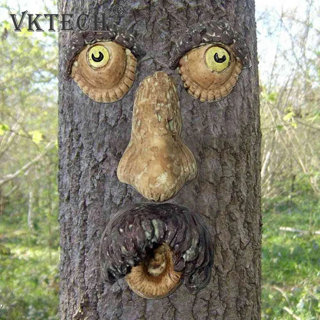 Gyanta Kéreg Szelleme Arc Dekorációs Ünnepi Kellékek Diy Fa Csomagtartó Tulajdonságai Kézzel Rajzoltak Realisztikusan A Halloween Húsvéti Díszekhez - Image 5