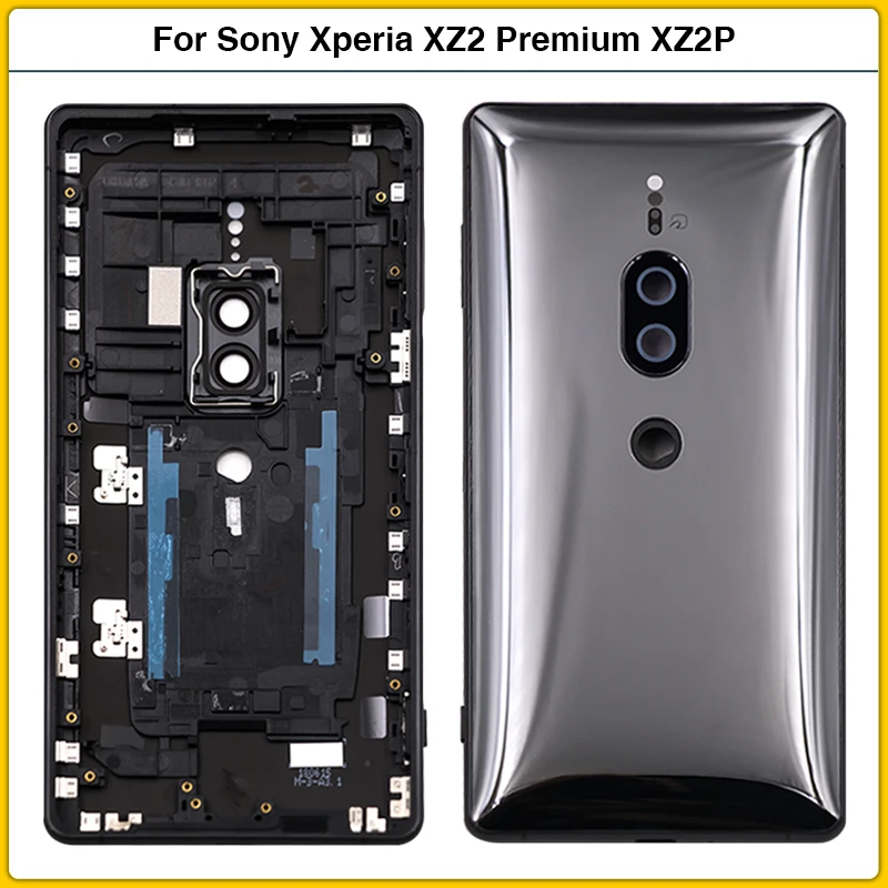 

For Sony Xperia XZ2 Premium XZ2P Battery Back Cover Rear Door Battery Housing Case Middle Frame With Camera Lens Side Buttons