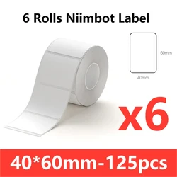 Niimbot Waterproof White Adhesive Label Rolls - Anti-Oil Thermal Printer Tape (6Rolls 4060)