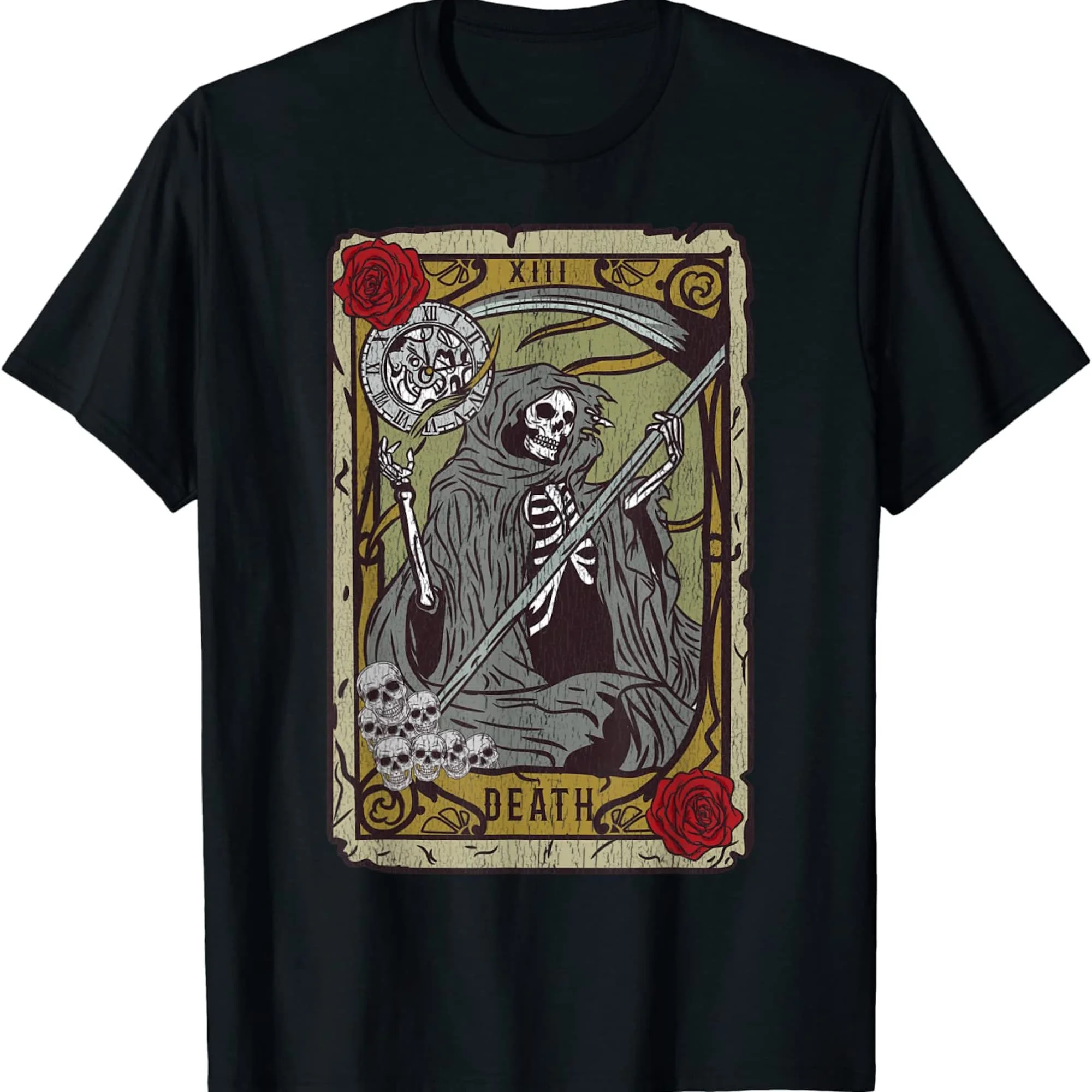 Vintage Death Tarot Card I Satanic Occulto Grim Reaper T Shirt 42160