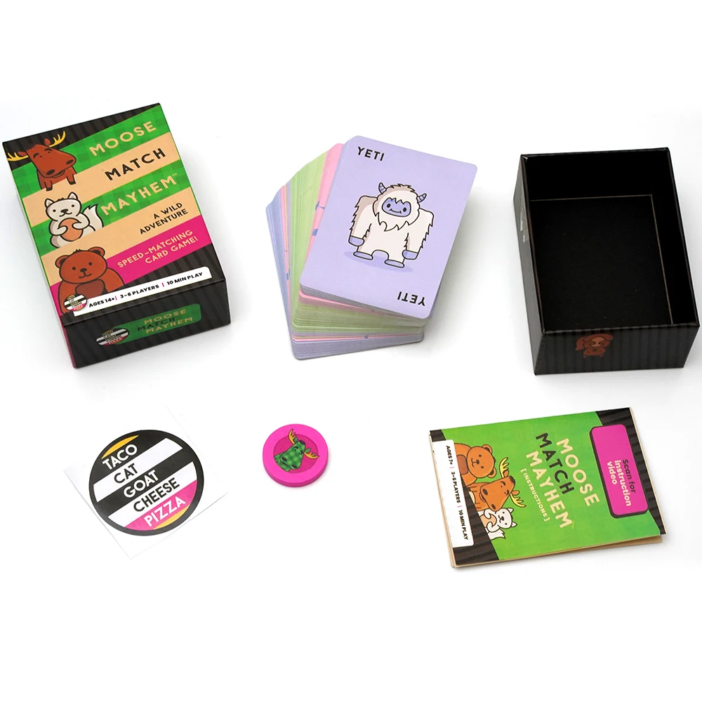 Moose Match Mayhem Card Game Cheese Pizza Wild Adventure Speed Matching Easy Fast and Fun for Family Game Night English Hardcove 6