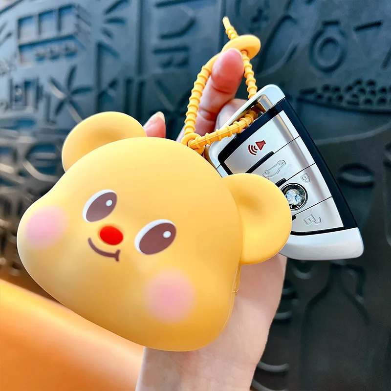 Butter Bear Wallet Keychain Small Pendant Cartoon Cute Storage Bag Handbag Accessories Earphone Bag Keychain Kawaii Lanyard 3