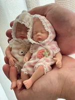 OtardDolls 1 Pc Lifelike Mini Silicone Reborn Doll Handmade Bebe Newborn Doll Girl For Birthday Gifts 6