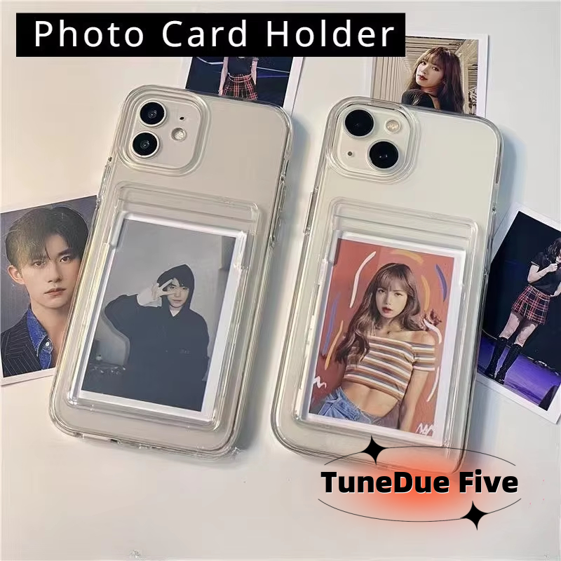 Wallet Card Holder Clear Soft Cases For iPhone 16 Pro Max 15 14 13 12 11 Pro Max Pro Plus XR 7 8 SE Card Slots Cover Small Card