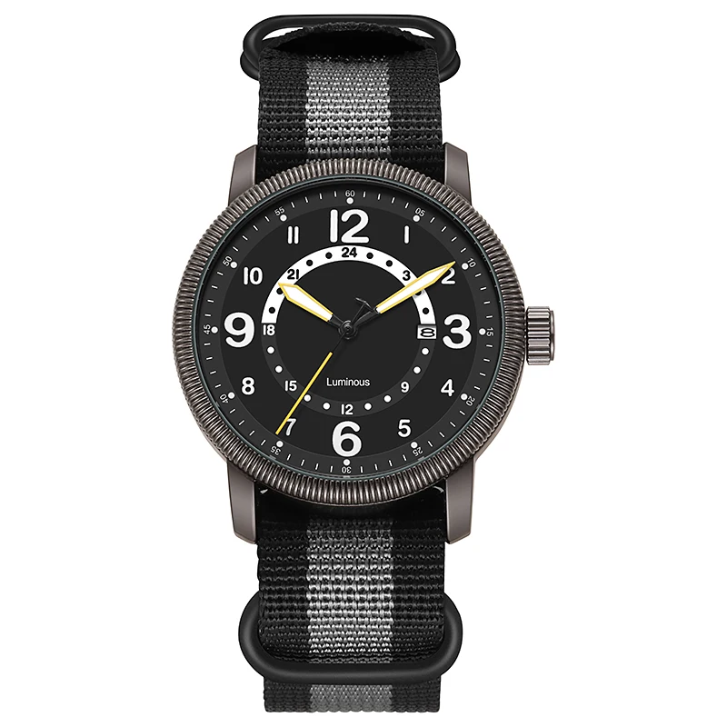 Enhanced Field Watch with Luminous Display and Fabric Strap