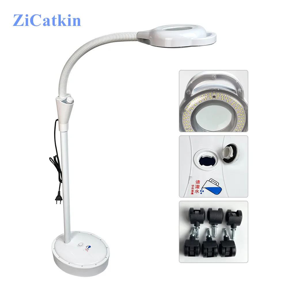 360 Degree 8X Magnifying Glass LED Beauty Lamp Tattoo Lamp Makeup Manicure Nail Tattoo Floor Beauty Salon magnifying beauty lamp
