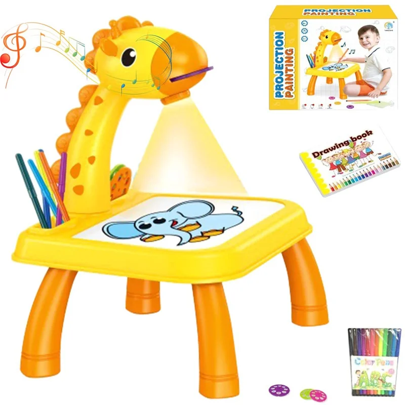 Mini LED Projector Drawing Board Art Drawing Table Kids Painting Board Baby Learning Draw Paint Tools Children Educational Toys