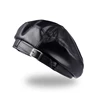Fashion Girl Leather Beret Beanie Hat Cap Women Plain Beret Hats Solid Color Elegant Lady Artist Caps Belt Beanies