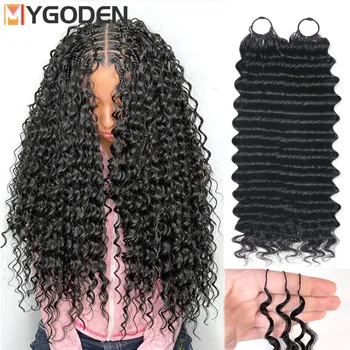 Deep Wave Pre-Separated Miracle Knots Crochet Hair For Braiding Curly Boho Braids Feather Crochet 100% Human Hair Extensions 1