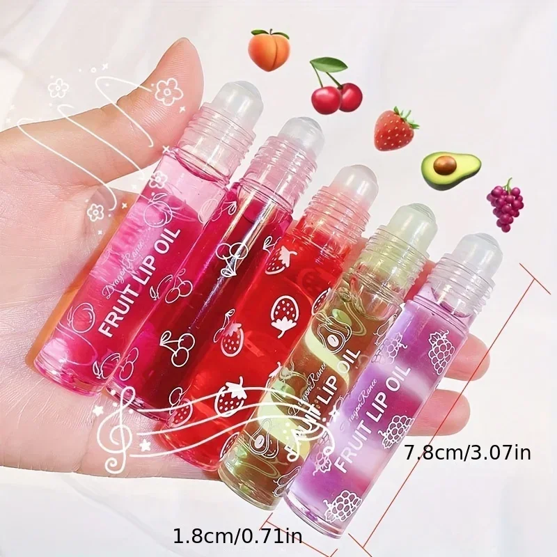 Fresh Fruit Roll-on Lip Balm Lip Makeup Primer Moisturizing Clear Transparent Lip Oil Long Lasting Hydrating Lip Gloss Cosmetics 4