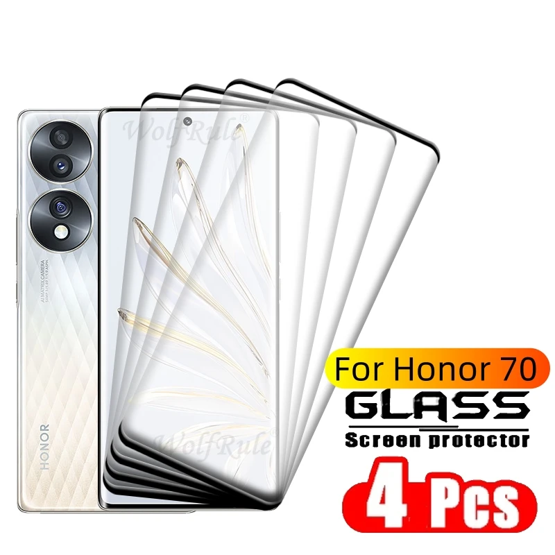 Premium Tempered Glass Screen Protector for Honor 70 - Full Cover 9H HD Curved Protection