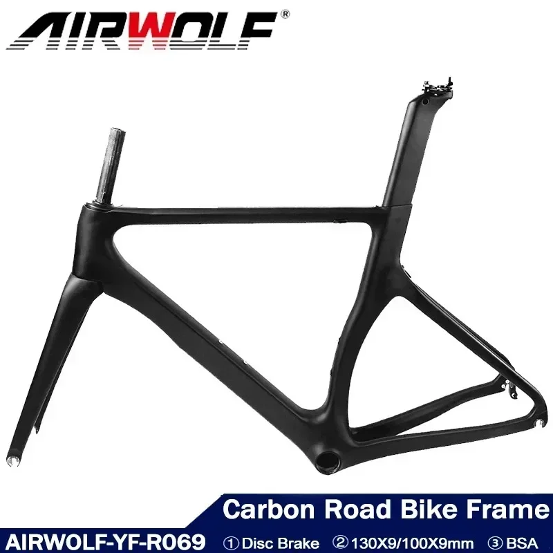 

Airwolf T1100 углеродная рама, дисковый тормоз, карбоновые рамы для дорожного велосипеда 700C * 28C, Велокросс 130*9 мм, дисковые тормоза, велосипедные рамы