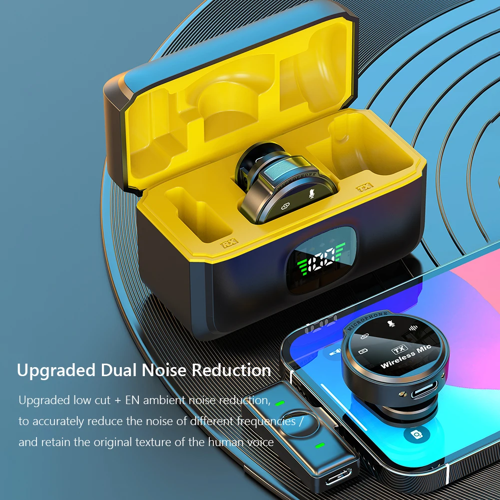 마그네틱 클립이 있는 무선 라펠 마이크, 소형 미니 클립 라펠 마이크, 안드로이드 C타입 스마트폰 아이폰 아이패드용, 164 피트 범위