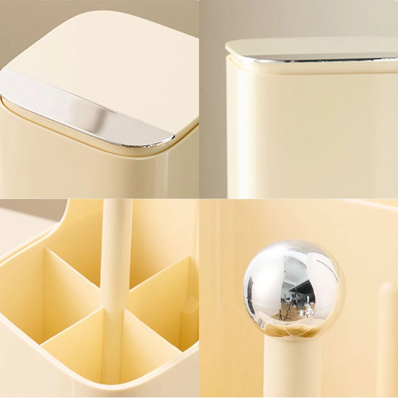 Auto-Rising Makeup Brush Storage Holder Large Capacity Dustproof Makeup Tool Organizer Makeup Tissue Holders Home Organizers