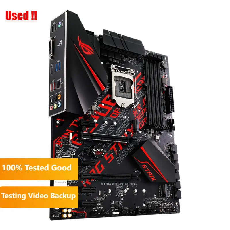 ASUS ROG STRIX B360-H 게이밍 마더 보드, Aura Sync RGB LED DDR4 ATX 마더보드 