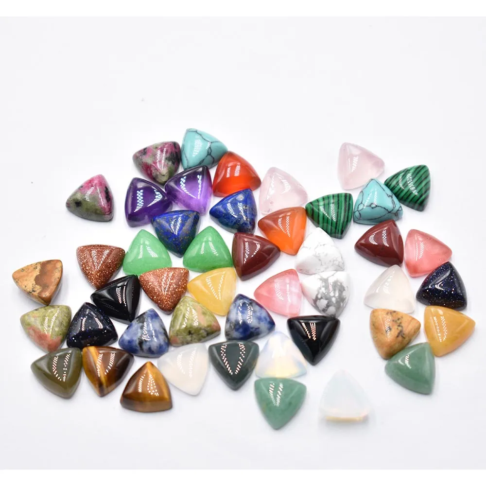 

Fashion quality Assorted natural stone Triangle shape cab cabochons beads for jewelry making 10mm wholesale 50pcs/lot free