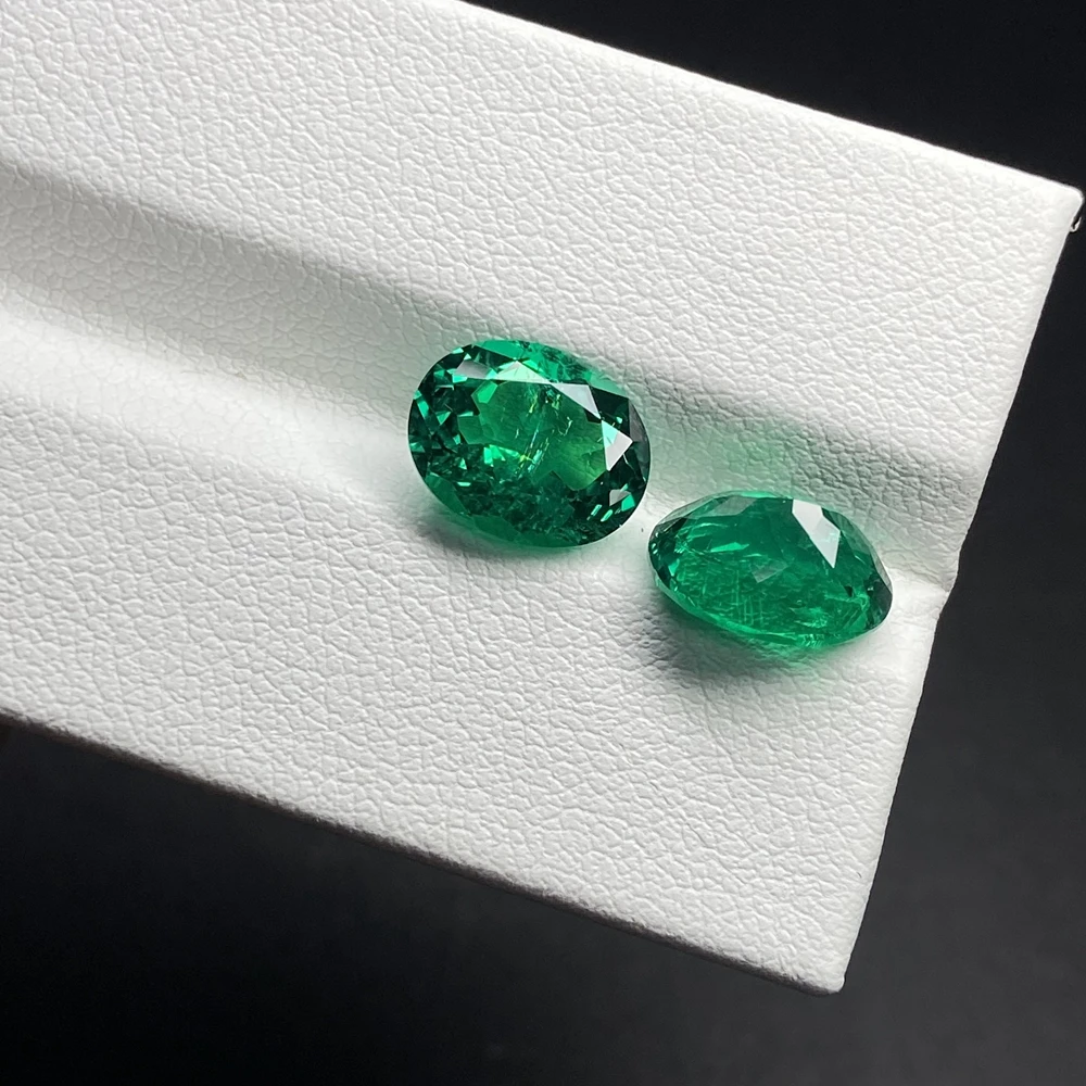 Meisidian Hydrothermal Muzo Green Emerald Stone Oval 9x7mm 1.5 Carat Loose Gemstnoe