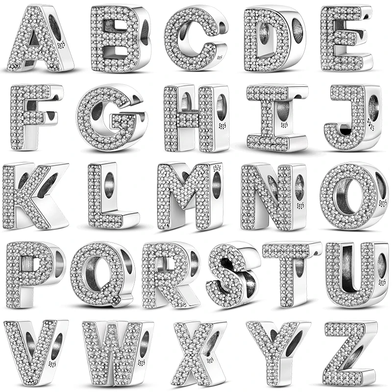 26자 알파벳 A-Z 이니셜 펜던트 참 네크리스 키체인 여성 남성 아버지 어머니의 날 DIY 쥬얼리 선물