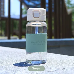 Creative Leak - Proof Portable Straw Water Bottle - Cute Plastic Drinkware - 500ml (Green)