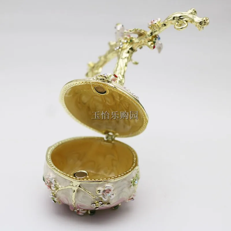 Shengbeifan metal craft enamel color,  double birds trinket box jewelry box light purple decoration, desktop small decor gift 2