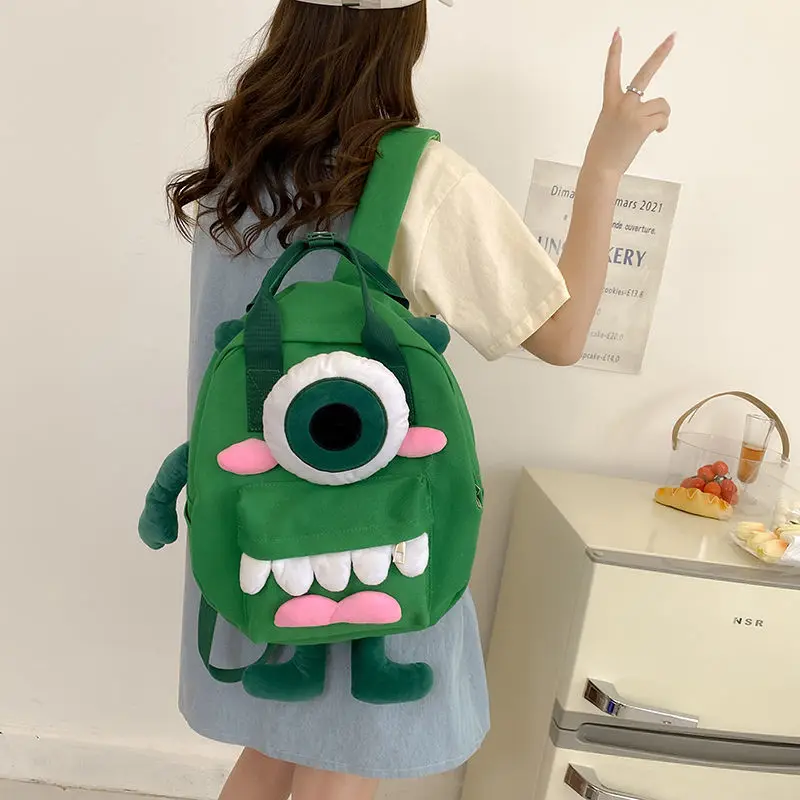 

One eyed monster schoolbag big eyed baby bag female fashion Student Backpack large capacity canvas bag tide monster prank bag