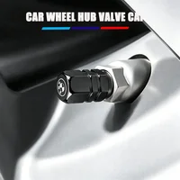 Polished Aluminum Alloy Wheel Tire Valve Caps With BMW Round M Emblem Auto Decor Accessories 5