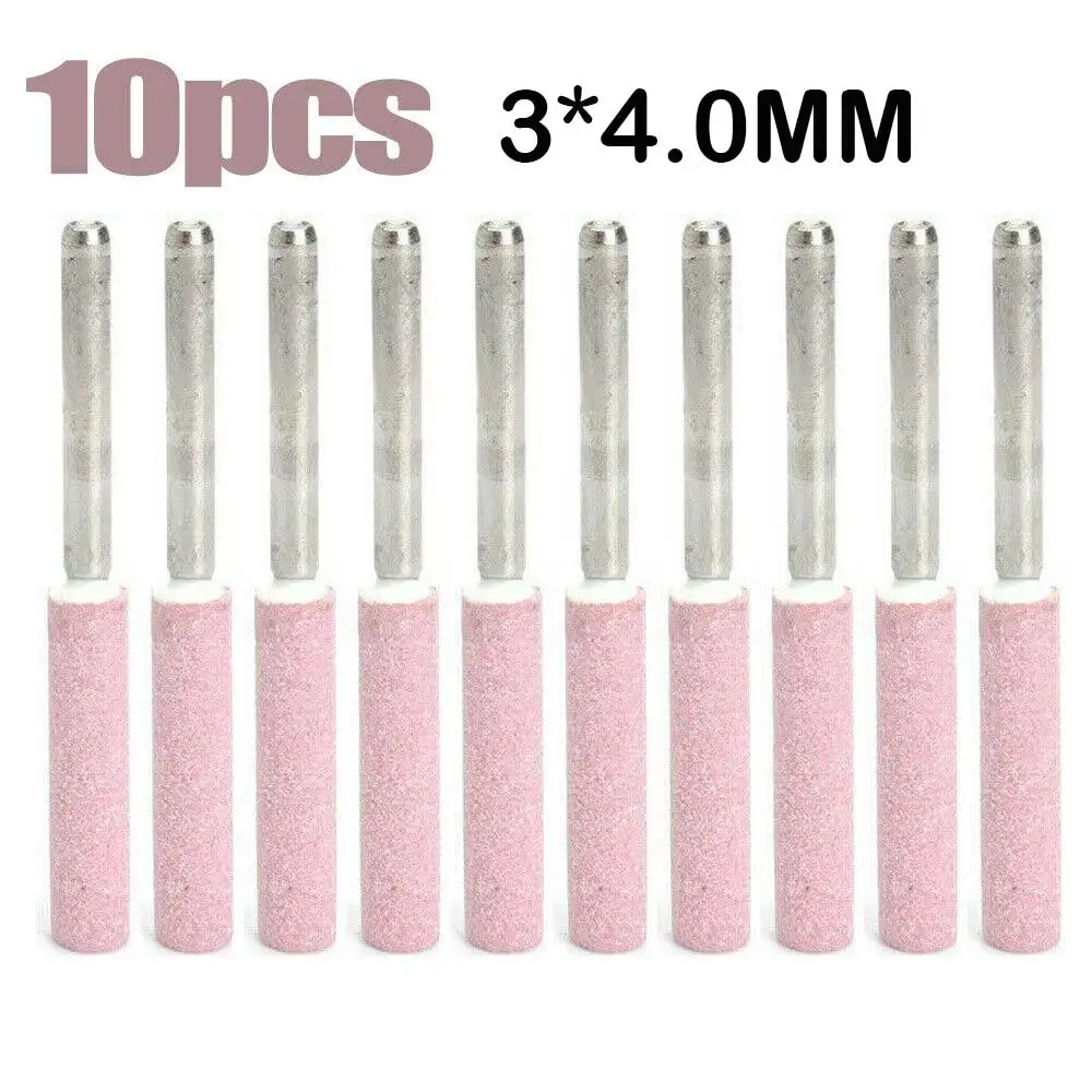 

10Pcs Diamond Coated Chainsaw Sharpener Burr Chain Saw Grinding Stone File 4.8/4.0/5.5mm Grinding Wheel Grinding Head Grinding