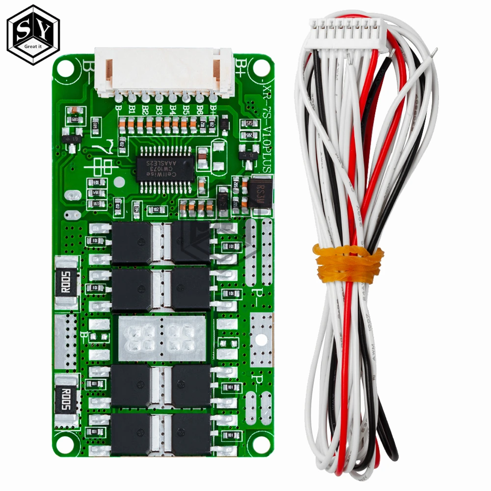7S 24V 10A 15A 18A li-ion Lmo Ternary Lithium 18650 batteria bms batteria carica scheda di protezione equilibrio con cavo - immagine 4