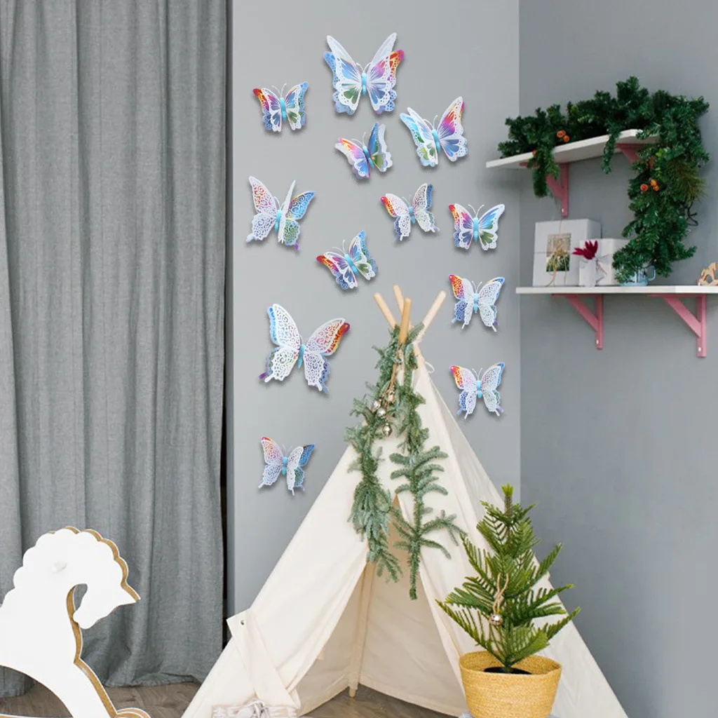 Luminous Stickers Butterfly Room Bedroom Fluorescent Wall stickers Self-adhesive children's room luminous decoration