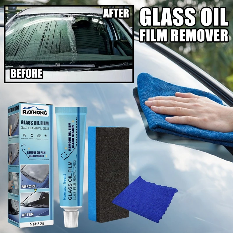 

30g Auto Windshield Car Glass Oil Film Removing Paste Glass Film Coating Agent Waterproof Rainproof Anti-fog Glass Cleaner