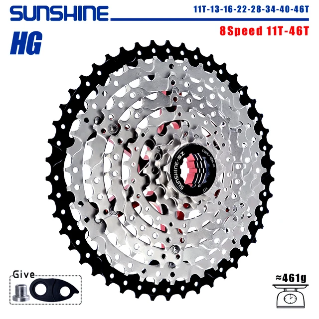 SUNSHINE Bicycle Cassette 8/9/10/11/12 Speed Mountain Bicycle Freewheel Bicycle Sprocket HyperGlide system For Shimano/SRAM 8 Speed 11T-46T