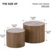 Nesting Coffee Table Set of 2, Modern Round Coffee Table with Non-Slip Feet, Walnut Wooden Circle Accent Tables for  Living Room 2