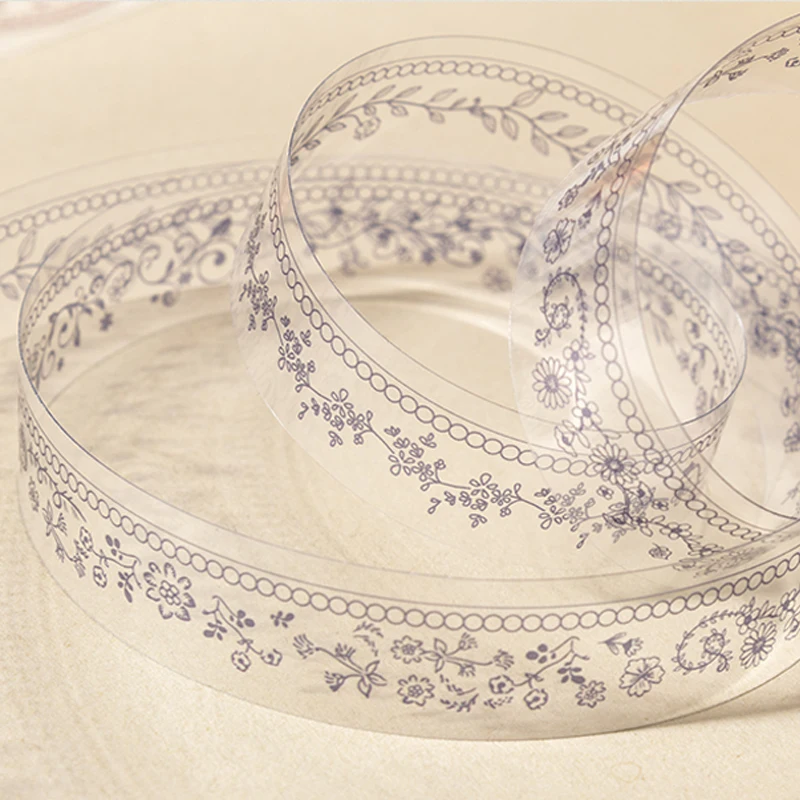 Mr.Paper, 섹시한 레이스 마스킹 테이프 200cm/롤 꽃 패턴 PET 테이프 핸드북 스크랩북 다기능 장식 선물