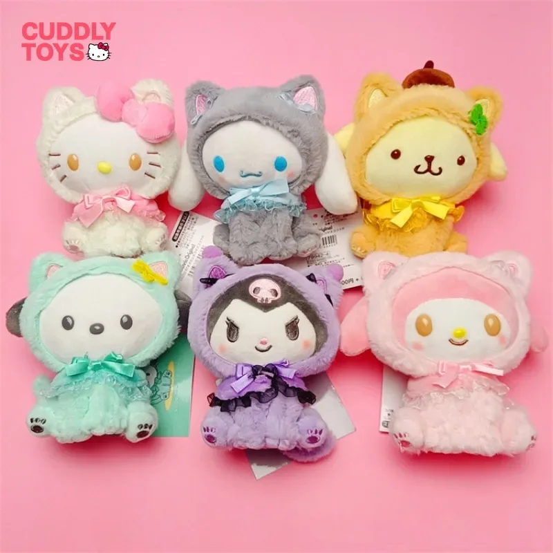 

Sanrio Kawaii Hello Kitty Kuromi плюшевые игрушки куклы кулон Симпатичная плюшевая Мелодия брелок сумка кулон Рождество для детей Подарки