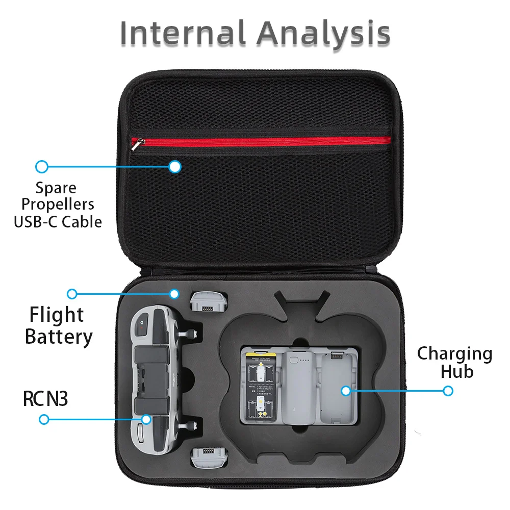 DJI Neo 2 플라이 모어 콤보용 하드 충격 방지 숄더 캐링 케이스, DJI Neo 2 드론 액세서리 휴대용 여행 보관 가방