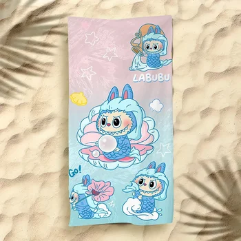 L-LABU-BUU Asciugamano carino Piscina Asciugamano da spiaggia Portatile Quick Dry Sabbia da viaggio all'aperto Coperta da bagno Tappetino sottile Asciugamani da bagno 1