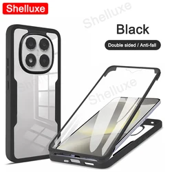 Transparent 360° Double Full Body Screen Protector Case by Shelluxe - Premium Phone Cover - Redmi Note15 ProPlus (Black)