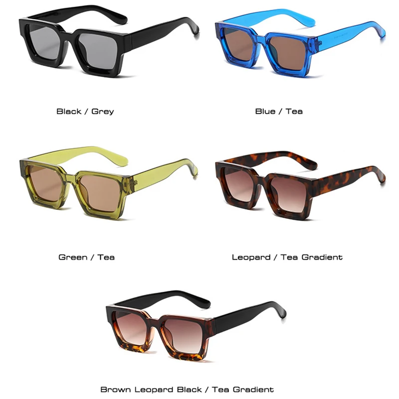 SO&EI Ins Popular Fashion Square Candy Color Sunglasses