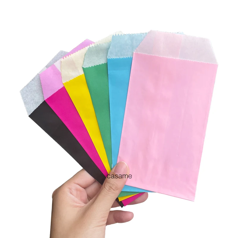 Mini wielobarwne stałe Pure Color etui torby papierowe wesele zaproszenie kartki z życzeniami prezent torba gości