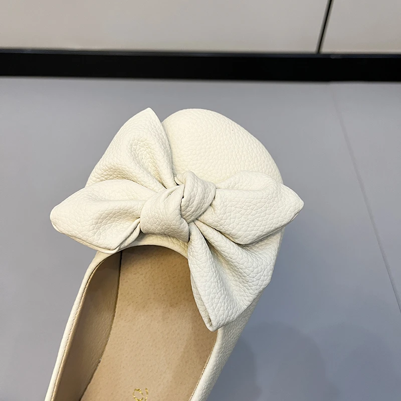 Women's Thin Sole Foldable Ballet Flats Women Travel Hotel Shoes Wide Foot Ladies Butterfly Knot Loafers Woman Orthopedic Shoes