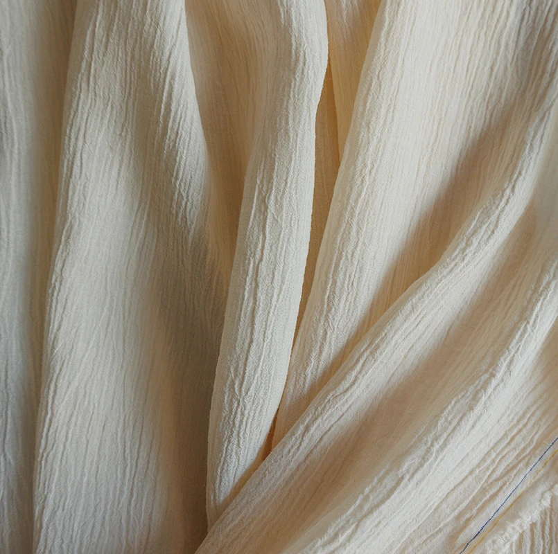 1Meter New Tencl Rami Texture Crepe Cotton Linen Dress Pants Jacket Fabric Designer Cloth