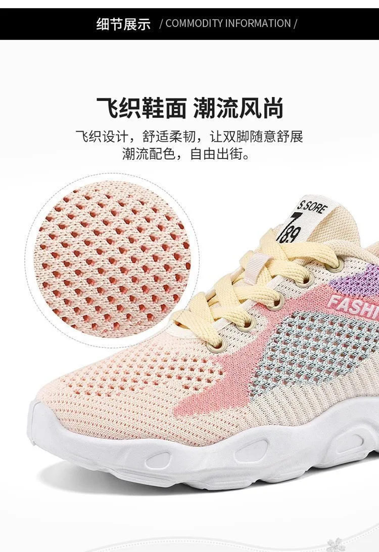 Women Spring Fashion Running Shoes Girls Breathable Soft Casual Sneakers Female Athletic Basket Sports Mesh Shoes Size 36-40