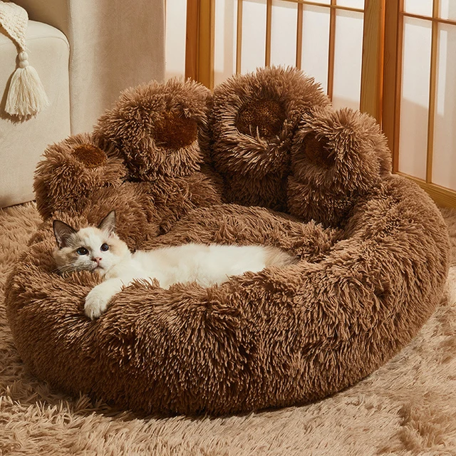 Fluffy Dog Bed Large Pet Products Dogs Beds Small Sofa Baskets Pets Kennel Mat Puppy Cats Supplies Basket Blanket Accessories 6