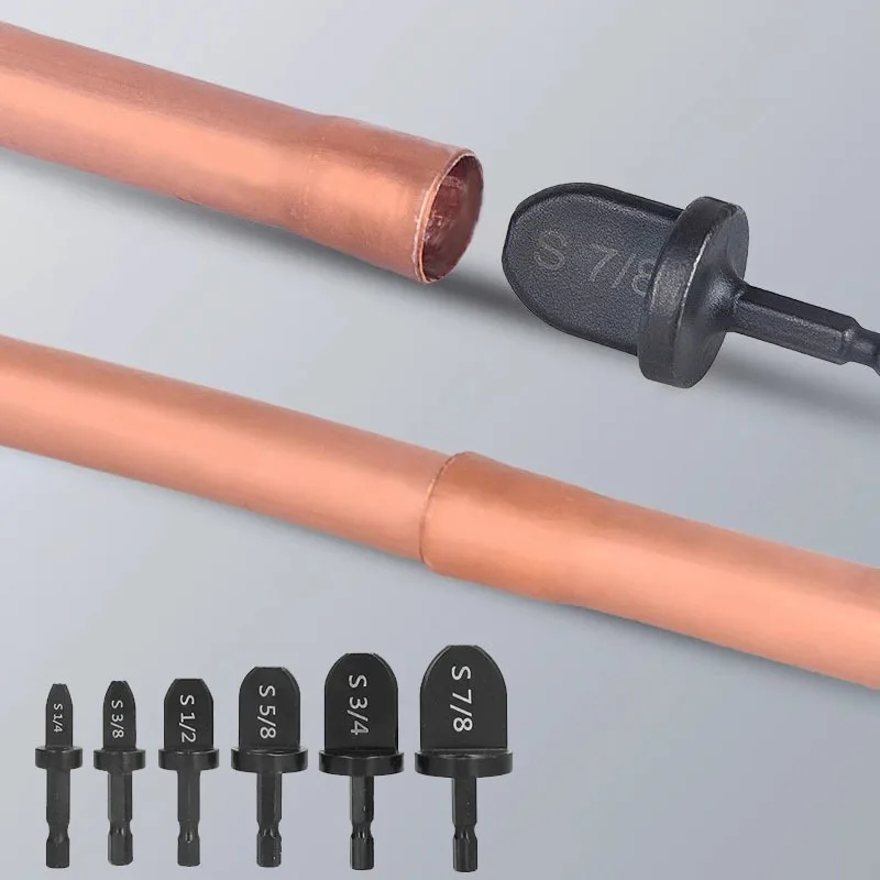 6X Swaging Tool Drill Bit Set Air Conditioner Copper Pipe Flaring Tube Expander