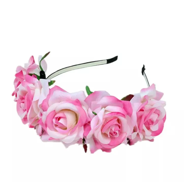 Halloween Rote Rose Haar Band hairhoop Cosplay Kostüm Party Flanell Blumen Krone Stirnband Festival Haar Girlande Hochzeit Headpie – Detail 10