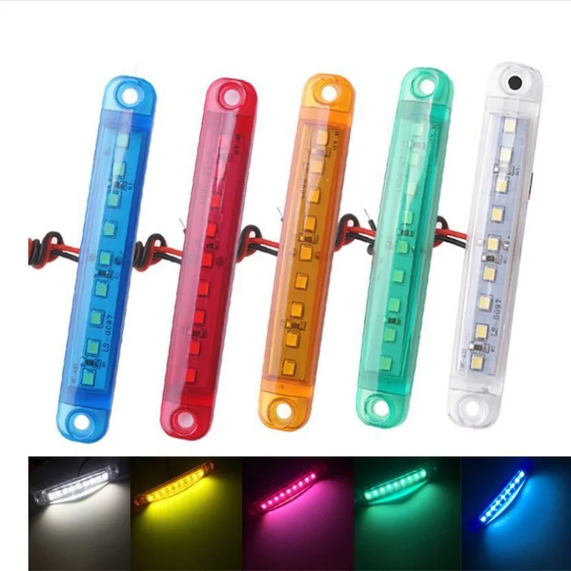 6Pcs 9 Smd Light Oval Clearance Trailer 24V Truck Truck Caravan Camion Led Side Marker Indicatore Luminoso 12V Luces Remolque